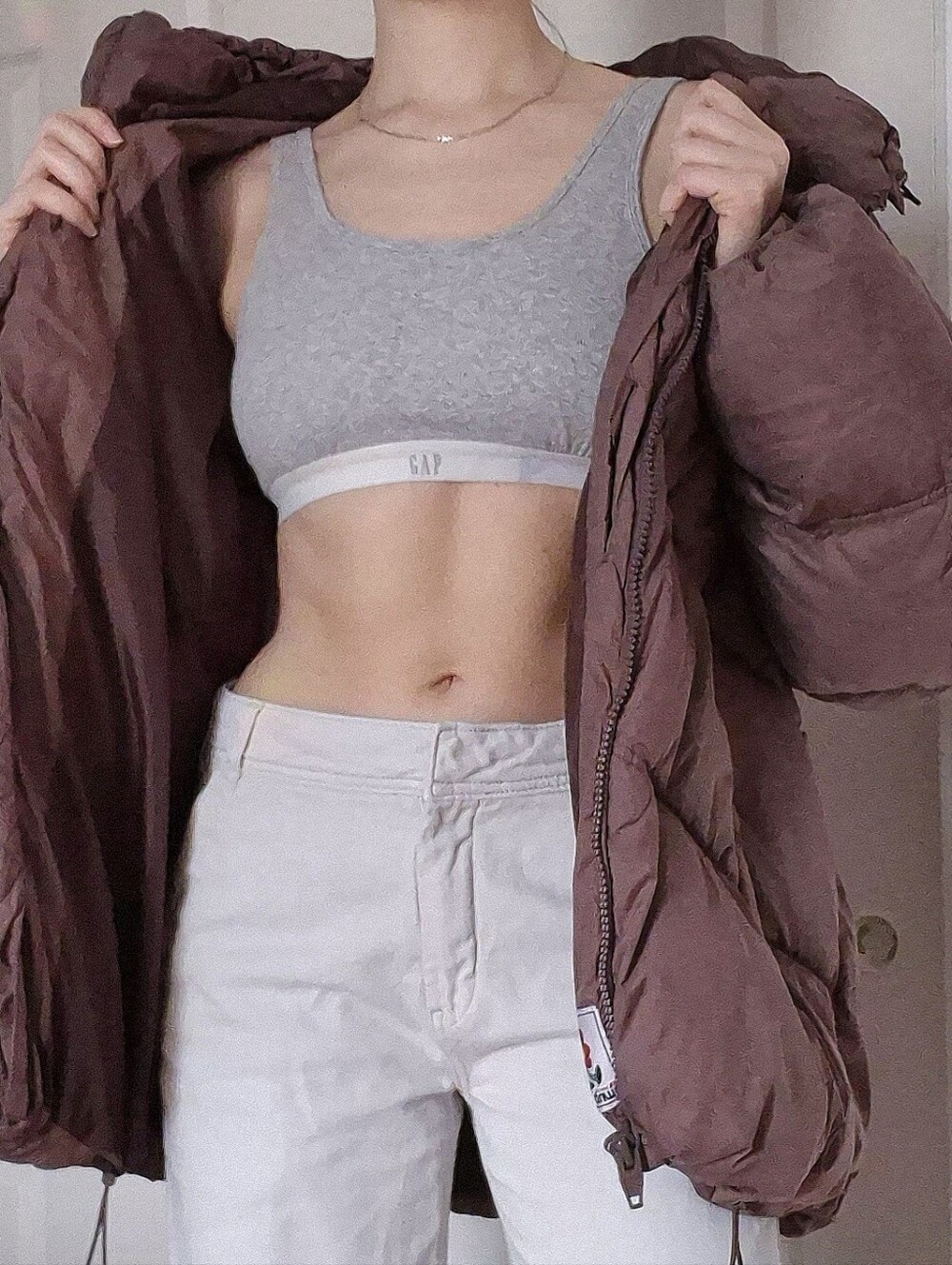 GAP Heather Gray Ribbed Comfort Sports Bralette